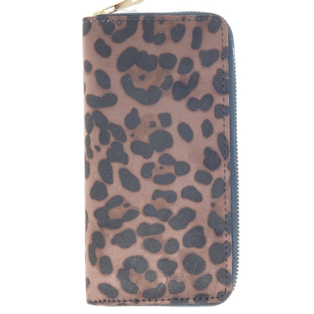 Leopard Print Ultra Suede Wallets - Picture 1 of 3